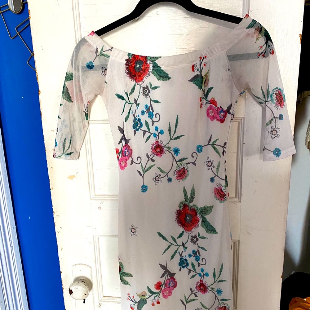 White floral dress